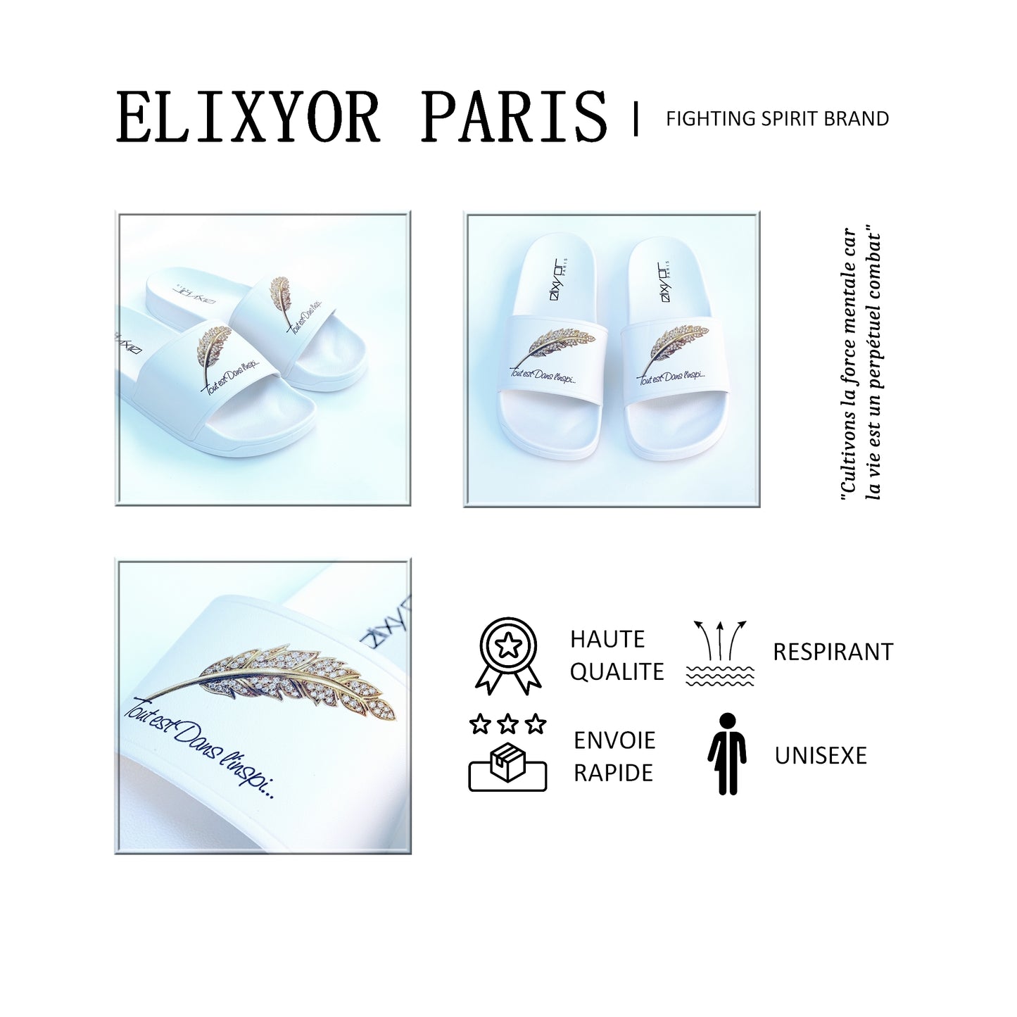 Claquettes TEDL'I – "Tout est dans l’inspi" Blanc