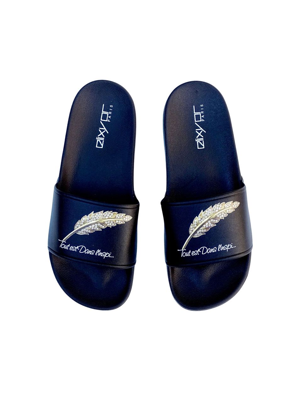 Claquettes TEDL'I – "Tout est dans l’inspi" Noir