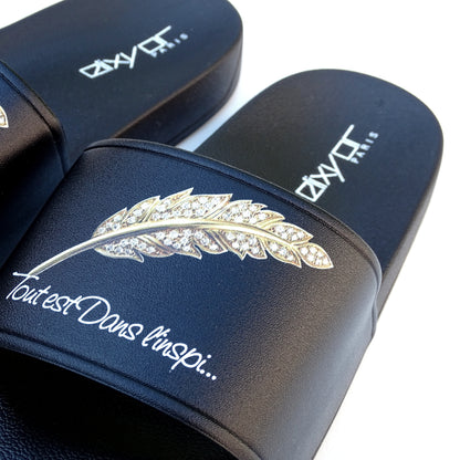 Claquettes TEDL'I – "Tout est dans l’inspi" Noir