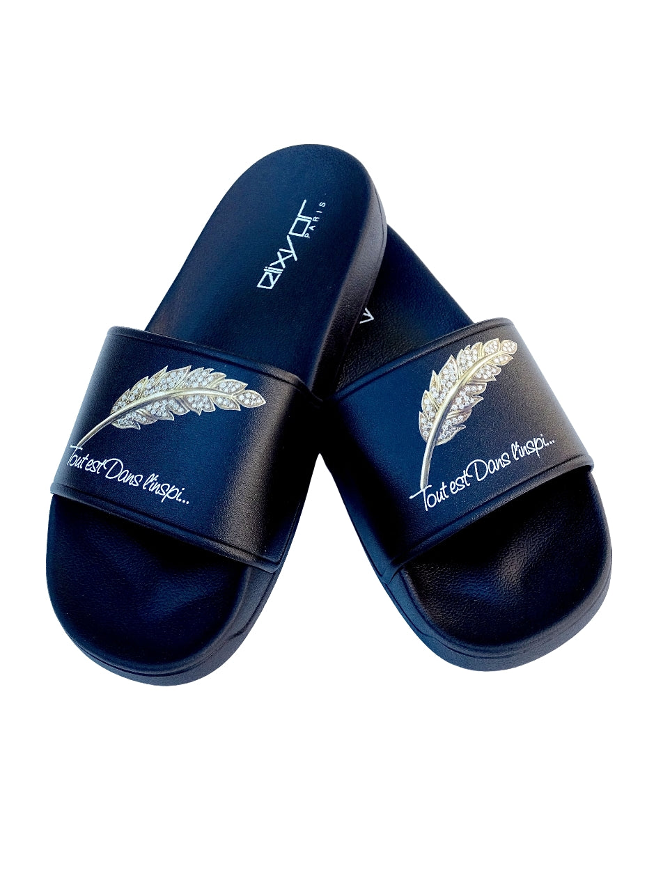 Claquettes TEDL'I – "Tout est dans l’inspi" Noir