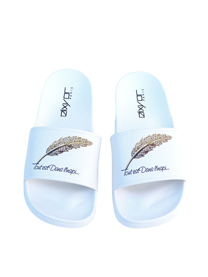 Claquettes TEDL'I – "Tout est dans l’inspi" Blanc